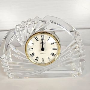 Mikasa Lead Crystal Mantel Clock-Spiral Crescent Style VTG grannycore
